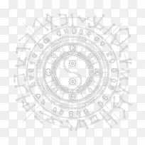 大圆盘卡通设计灰色造型八卦图