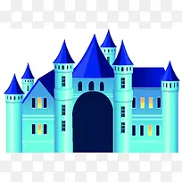 迎宾城堡蓝色卡通