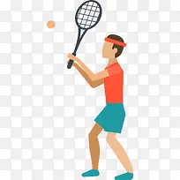 人物插画打网球的人