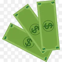 卡通绿色的货币矢量