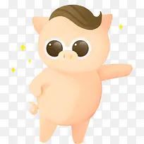2019C4D手掐腰的猪新年装饰