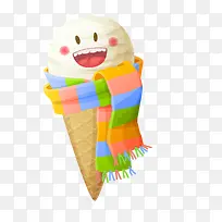 卡通围围巾的冰淇淋设计