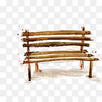 公园路边木制长椅座椅