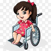 全国助残日坐着轮椅的女孩