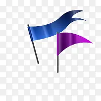 紫色和蓝色旗子