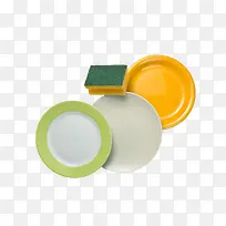 清洗彩色餐具瓷盘