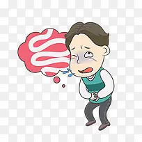 肚子痛的男人