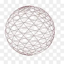 矢量红色球形立体交叉网格