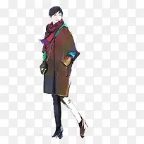 回头的短发女人
