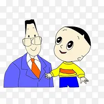 紫色打小头爸爸和大头儿子