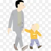 爸爸和儿子行走