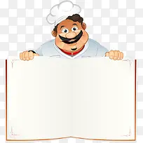 卡通厨师与菜单