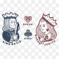 手绘国王和王后