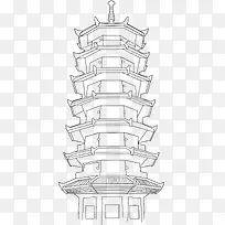 简笔画宝塔