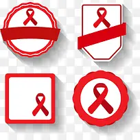 可爱世界艾滋病日矢量标签