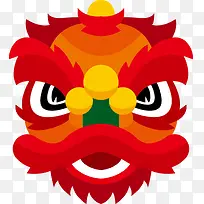 新年红色舞狮狮子头