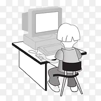 玩电脑的男孩