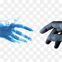 科幻机器人握手PNG