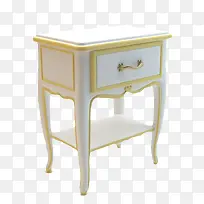 金边白色欧式床头柜