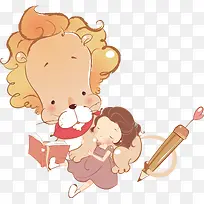 躺在老虎怀里的女孩