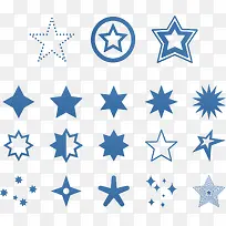 蓝色扁平星星图案