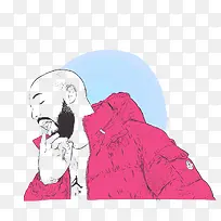 穿红衣服的男人