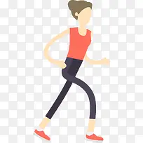 矢量锻炼奔跑的女人图