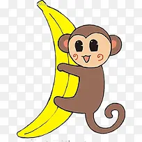 抱着香蕉的猴子
