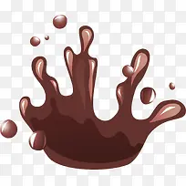 手绘棕色巧克力水滴