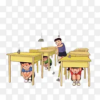 上课地震时应该躲在桌子下