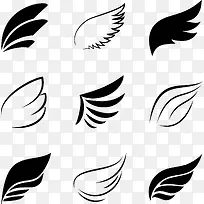 黑色翅膀logo元素