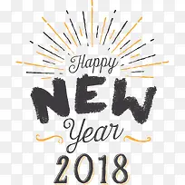 卡通涂鸦新年快乐2018标题