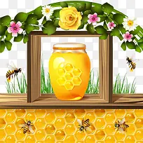 蜜蜂采蜜图