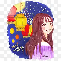 元宵节手绘图
