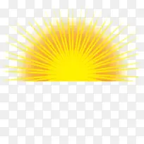 放射性黄色太阳光