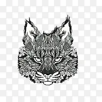 饿狼黑白线描图片