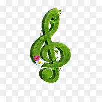 绿色音乐符号元素