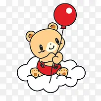 卡通小熊放气球
