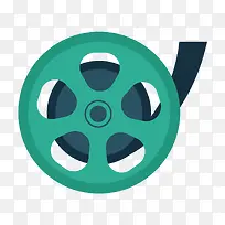 绿色圆弧电影胶片元素