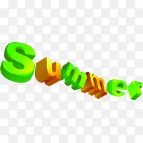 创意合成立体感文字summer