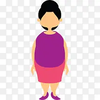 紫衣扁平微胖女人
