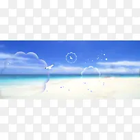 沙滩碧海蓝天背景