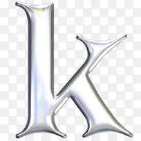 银色金属英文字母k