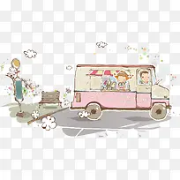 卡通冰淇淋餐车
