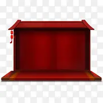 红色卡通建模造型屋子