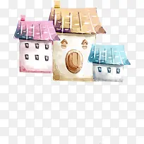 彩色手绘房屋造型创意