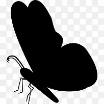 黑蝴蝶的形状从侧面图标