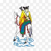 张果老倒骑驴素材