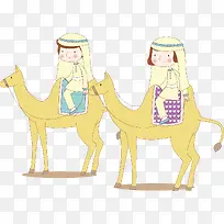 沙漠骆驼海报元素