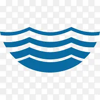 简洁蓝色卡通湖水波纹logo